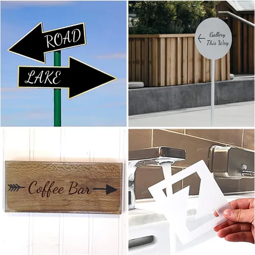 Vista 4 de Plantillas de letras del alfabeto de 1 pulgada para pintar, paquete de 70 plantillas de letras y números con letreros para pintar sobre madera