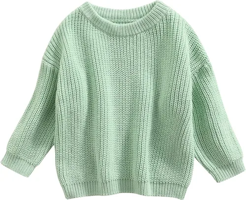 Vista 24 de Karwuiio Suéter de punto para bebé, niña, niño, cuello redondo, manga larga, sudadera para otoño e invierno A-gris