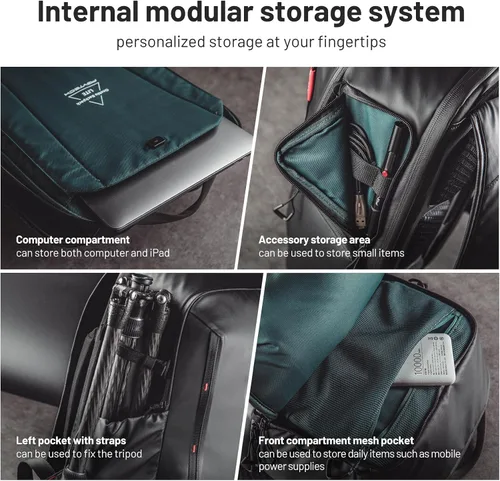 Vista 3 de PGYTECH OneMo Lite Mochila para Cámara 22L para DJI, Sony, Canon, Nikon, OSMO Action/Pocket, DSLR/SLR Sin Espejo, Trípode de Cámara Bolsa