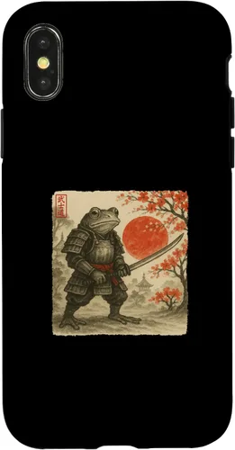 Vista 5 de Frog Samurai Japanese Warrior Costume Sumi-e Art Funny Case for iPhone 16