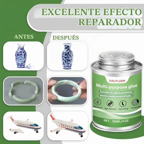 Vista 4 de Súper pegamento multiusos Adhesivo transparente de alta resistencia de 4 onzas con cepillo para madera, cerámica, cuero, plástico, manualidades
