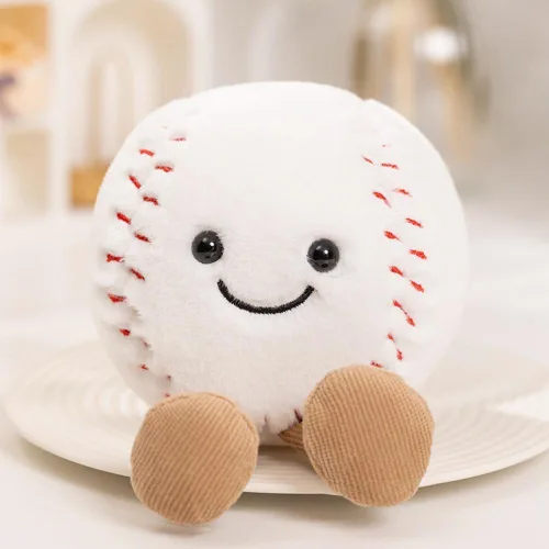 Vista 4 de Pelotas deportivas de peluche de 5.5 pulgadas, mini con pies, muñeca de fútbol creativa, divertida y bonita, juguete de peluche esférico suave