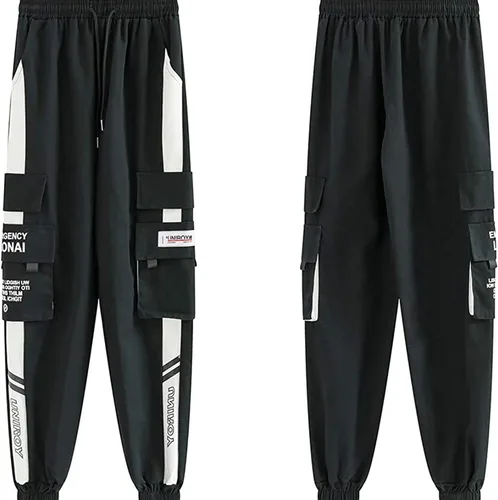 Vista 4 de XYXIONGMAO Streetwear - Pantalones deportivos estilo hip hop pantalones tipo cargo para hombres parejas mujeres deportivos casuales activos