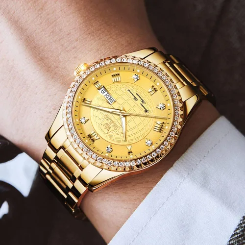 Vista 3 de OLEVS Relojes para hombre, de cuerda automática, de lujo, para negocios, mecánicos, automáticos, de acero inoxidable, impermeable, luminoso