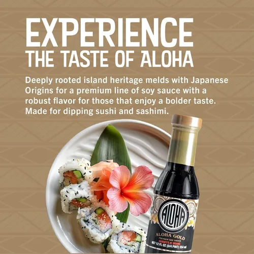 Vista 3 de Aloha Shoyu Gold - Salsa de soja premium, rico sabor hawaiano, 24 onzas