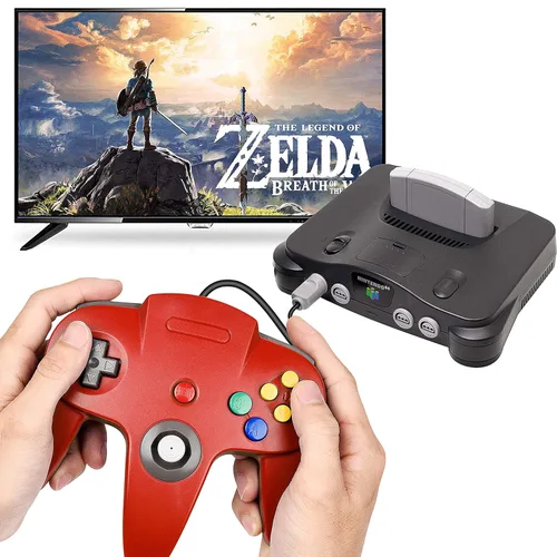 Vista 4 de 4 Pack 64 Controller, Wired Gamepad Joystick 3D Analog Stick for 64 - Plug & Play (Non PC USB Version) (GreyRedBlueBlack)