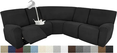 Vista 40 de Fundas impermeables de sofá reclinable modular para sofás reclinables, lavable en forma de L, para perros, fundas elásticas para sofá reclinable