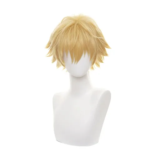 Vista 36 de Peluca de cosplay de pelo corto rizado negro para adultos, pelucas de Halloween para mujeres y hombres
