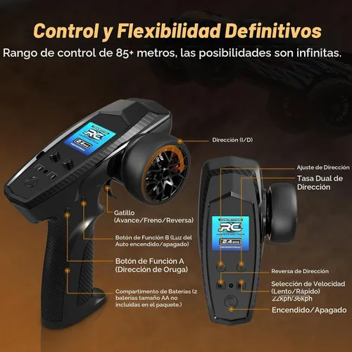 Vista 5 de HAIBOXING 1:18 coche de control remoto, 36KPH 4WD Fast RC Car para adultos