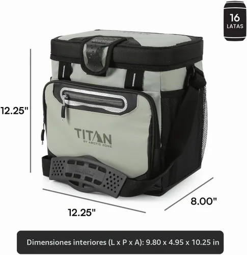 Vista 7 de Titan Zipperless HardBody Cooler, Keeps Ice 2 Days Seagrass