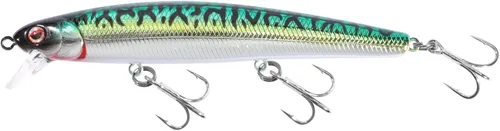 Vista 28 de LITTMA Señuelos de pesca de surf de California Señuelos de pesca de agua salada Jerkbait Crankbait Surf Minnow 110 - Sardina metálica Super Glow