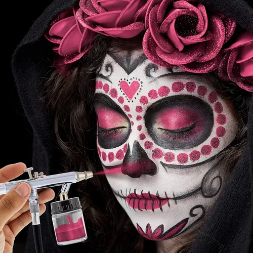 Vista 4 de Custom Body Art Pintura de pincel de aire a base de agua rosa de 8 onzas Rosado