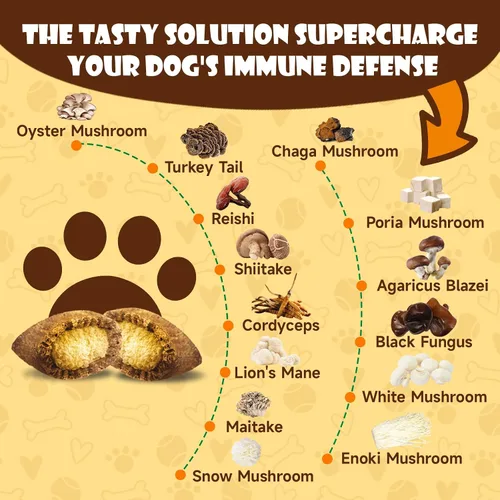 Vista 3 de Masticables de hongos para perros: bultos y protuberancias para perros