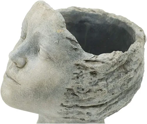 Vista 5 de A&B Home Profile Head - Maceta para exteriores, 8 pulgadas, acabado gris