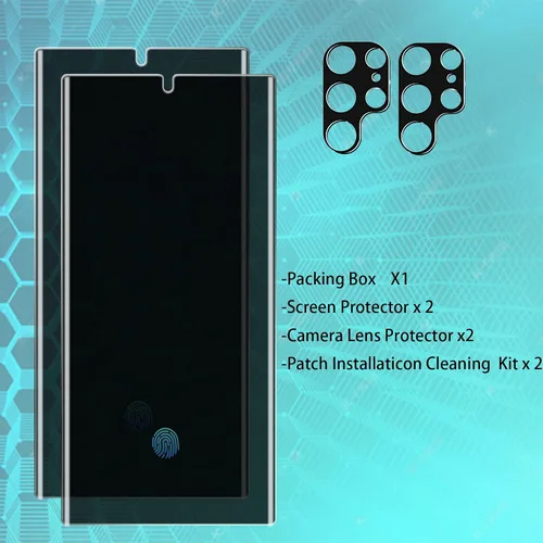 Vista 7 de 2 protectores de pantalla de TPU de privacidad (no vidrio templado) para Samsung Galaxy S22 Ultra 5G + 2 protectores de lente de cámara, película