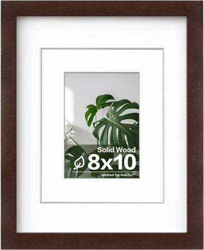 Vista 97 de Egofine - Portarretratos de 4 x 6 pulgadas, de madera maciza con plexiglás, para fotos de 3.5 x 5 con paspartú o de 4 x 6 sin paspartú, para colocar