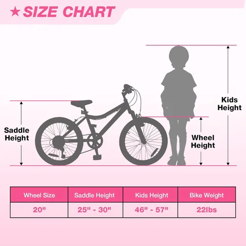 Vista 6 de WEIZE 20 24 inch Mountain Bike Trail MTB Bicycle for Teen Girl