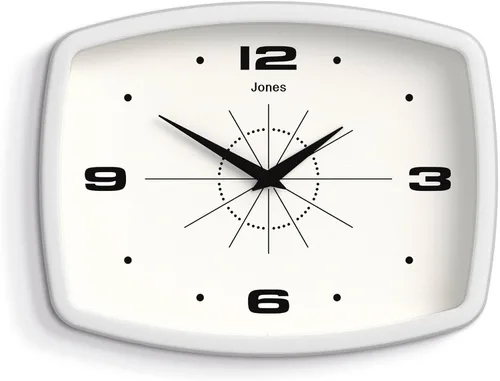 Vista 14 de JONES CLOCKS® Reloj de pared de película Reloj retro rectangular 10 Negro