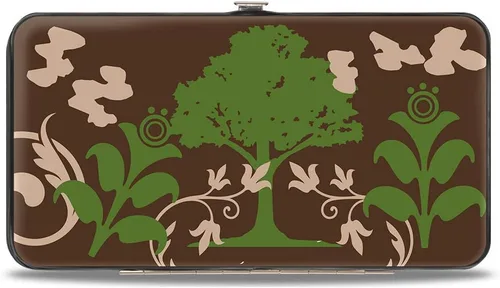 Vista 2 de Buckle-Down Womens Buckle-Down Hinge - Cartera marrón tierraverde, multicolor, 7 x 4 de EE. UU, Varios