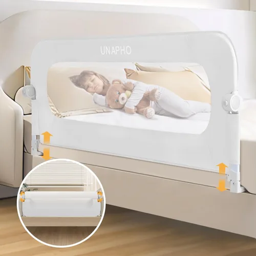Vista 7 de Riel de cama para niños pequeños, rieles de cama infantil abatibles para cama individual, matrimonial, queen, litera, protector de riel de cama Gris
