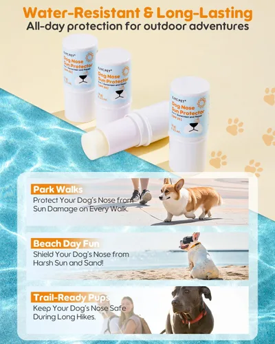 Vista 13 de Bálsamo protector solar para nariz de perro SPF 25 – Protección solar natural, segura para lamer con manteca de karité y espino cerval de mar