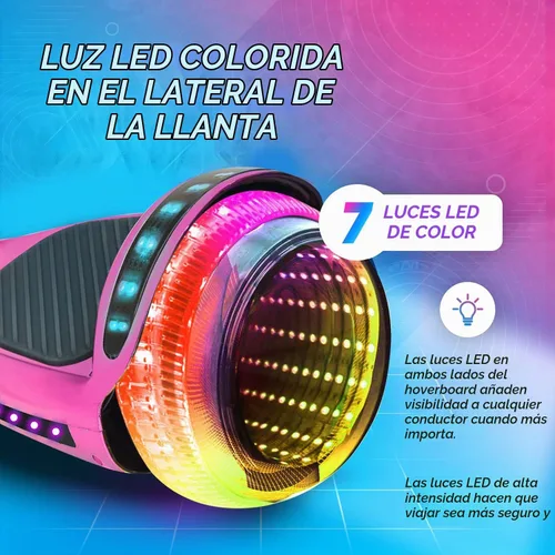 Vista 4 de Hoverboard de 16.5 cm para niños de 6 a 12 años, Hoverboard Bluetooth con ruedas estilo luz de túnel y almohadillas antideslizantes, certificado
