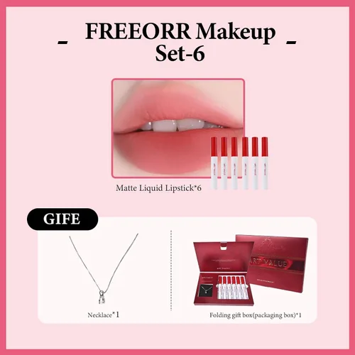 Vista 2 de Regalo de Navidad para mujer, juego de 7 cajas de regalo que incluye lápiz labial mate de terciopelo rojo y collar, fácil de combinar con diferentes