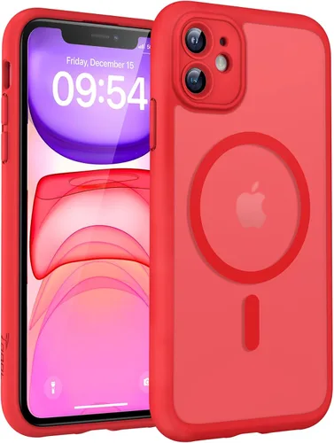 Vista 192 de TOCOL Funda para iPhone 11, compatible con Magsafe, protección completa de cámara, imanes integrados, protección contra caídas, funda translúcida