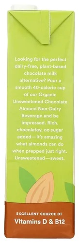 Vista 5 de 365 by Whole Foods Market, Leche de almendras sin azúcar de chocolate orgánico, 32 onzas líquidas