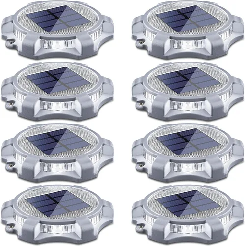Vista 8 de SIEDiNLAR Luces solares para cubierta al aire libre, 2 modos, muelle LED, marcadores de entrada, luz impermeable para escalones, pasarela, escalera