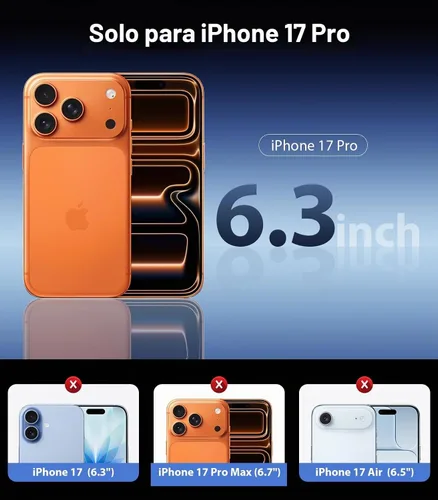 Vista 2 de Mkeke Protector de pantalla de privacidad para iPhone 17 Pro, 3 unidades, vidrio templado 9H+ [protección contra caídas de grado militar de 16 pies]