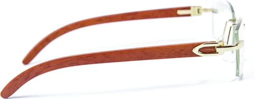 Vista 4 de Street Knitted Gafas de hip hop de moda para hombre con marco dorado retro vintage, Oro