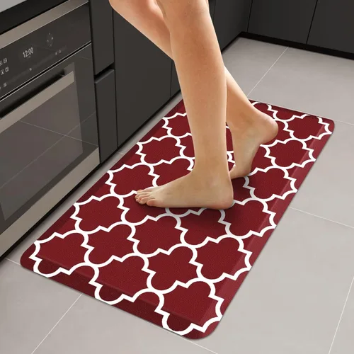Vista 11 de WISELIFE Tapete de cocina acolchado antifatiga, 17.3 x 28 pulgadas, antideslizante, resistente, de PVC, ergonómico, impermeable, cómodo
