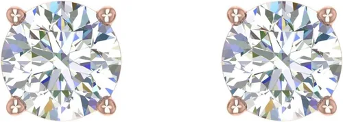 Vista 3 de Aretes de diamante con 4 puntas de 38 a 0.70 quilates en oro de 14 quilates, con certificación IGI