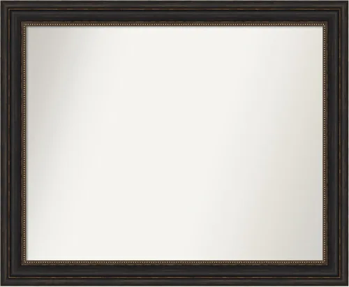 Vista 97 de Amanti Art Espejo de pared personalizado no biselado (25 x 25 pulgadas), marco de bronce acentuado, varios tamaños personalizados, espejo de baño