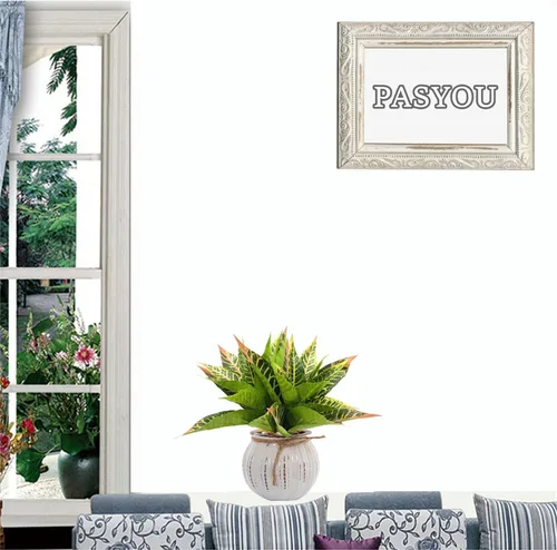 Vista 6 de PASYOU Planta artificial de Aglaonema, plantas falsas de Codiaeum Variegatum, 2 unidades, arbustos de plástico de hoja perenne de magnolia