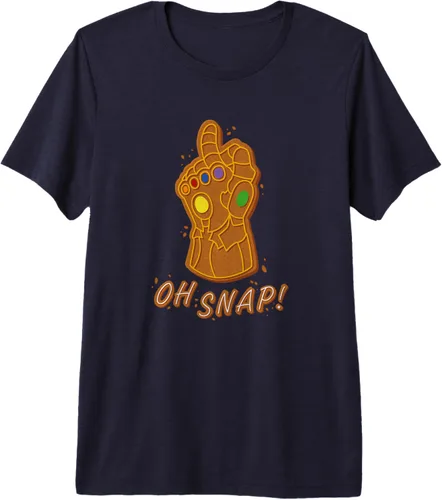 Vista 4 de Marvel Guante de pan de jengibre Oh Snap! Camiseta Holiday Premium Negro