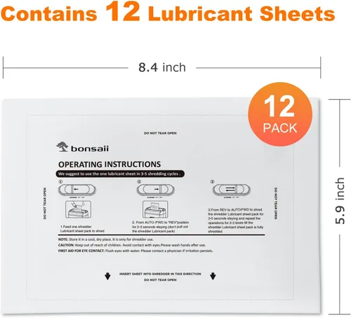 Vista 5 de Bonsaii Trituradora de papel S120-C de 8 hojas para uso en la oficina en casa y paquete de 12 hojas de lubricante