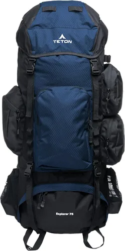 Vista 9 de Teton Explorer 75L Mochila con marco interno para senderismo, camping, mochileros, cubierta de lluvia incluida