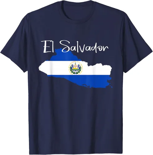 Vista 68 de Camiseta con la bandera de El Salvador, mapa de El Salvador, camiseta de Salvador para mujer