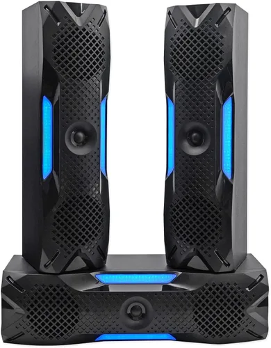 Vista 3 de Rockville HTS56 Sistema de cine en casa de 1000W de 5.1 canales, Bluetooth, USB, subwoofer de 8", efectos de luz LED, control remoto, entrada