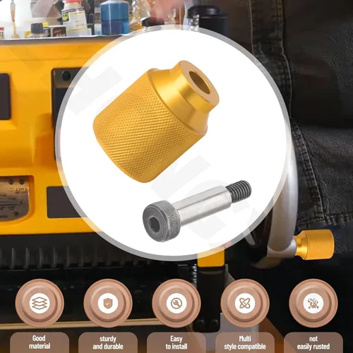 Vista 5 de Pomo rechoncho de aleación de aluminio compatible con la perilla Dewalt DW735 para cepilladora Stubby, DW735X (amarillo)