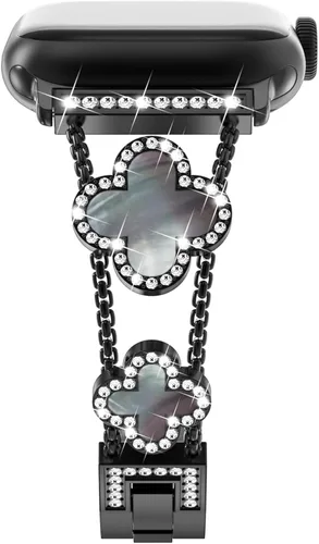Vista 25 de NewWays for Apple Watch Band Series 11 10 46mm 42mm Series 9/8/7 41mm 45mm Series 6/5/4 40mm 44mm Series 3 42mm 38mm Women, Sparkling Bling Diamonds