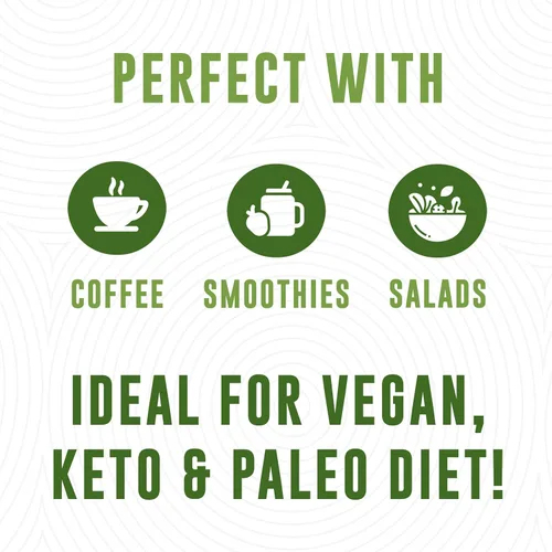 Vista 6 de Aceite MCT orgánico C10 C8 para energía mental sostenida y apoyo al enfoque, orgánico para café, batidos y más, sin palma, vegano, apto para dieta