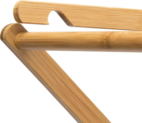 Vista 5 de Household Essentials Estante de secado de ropa plegable de bambú, estante de lavandería de lujo con 11 clavijas, respetuoso con el medio ambiente