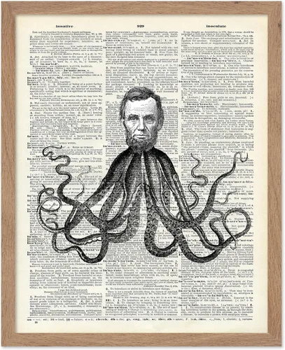 Vista 81 de Poster Master Póster de pulpo para parejas, póster de diccionario, arte Kraken, regalo romántico para él, ella, amantes, decoración náutica
