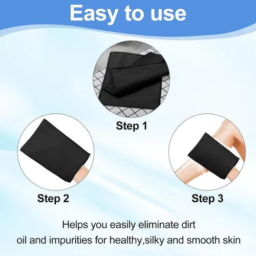 Vista 4 de Tatuo 12 piezas de guante exfoliante coreano de Italia Toalla para el cuerpo, esfoliante para la piel para eliminar la piel muerta, paño exfoliante