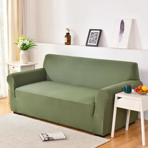 Vista 5 de Funda elástica para sofá de color sólido para sofá de 1/2/3/4 plazas, fundas para sofá modular en forma de L, protector de muebles con fundas