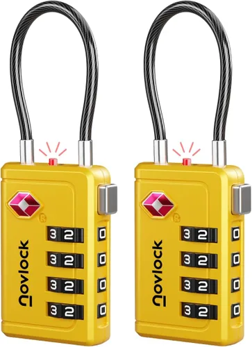 Vista 13 de Cerradura de equipaje aprobada por la TSA Indicador de inspección, combinación de 4 dígitos, aleación de zinc duradera para maletas, mochilas