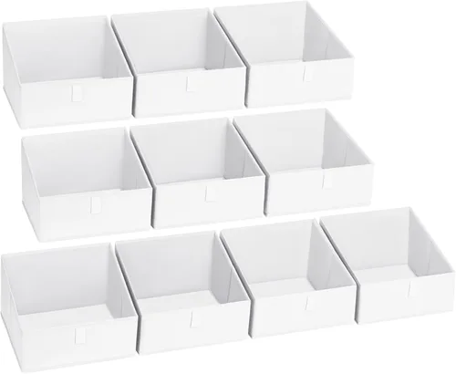 Vista 37 de DIMJ Contenedores de almacenamiento trapezoidales para ropa, 4 paquetes organizadores de armario y cestas de almacenamiento, cestas plegables